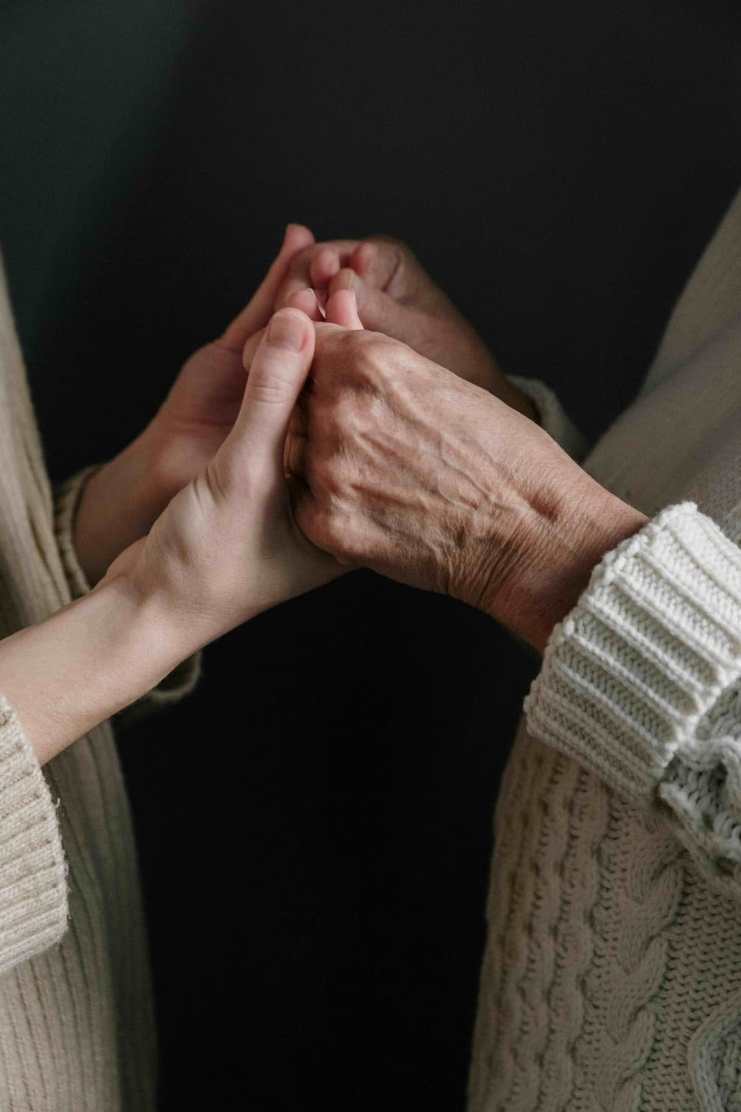 Caring relationship between caregiver and elderly client